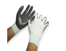 NAVI-Găng tay polyester phủ PU lòng (trắng-đen)